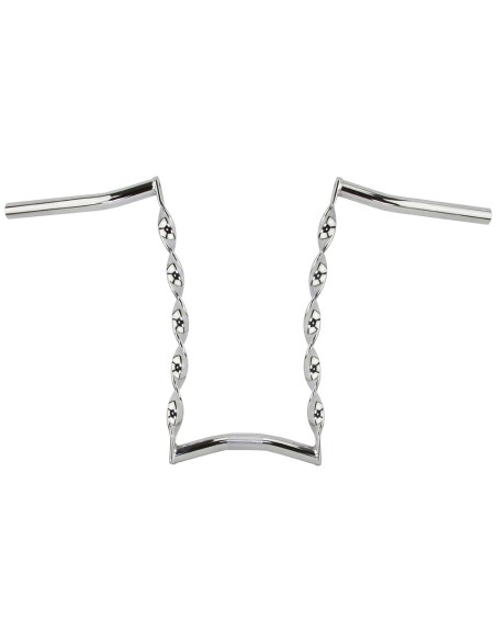 Vintage Curved Flat Twisted Handlebar 15 22.2mm Chrome.